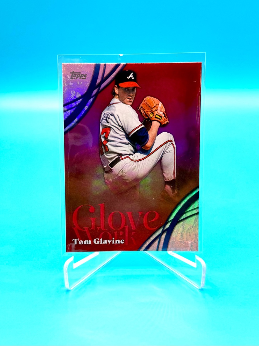 2026 Topps Series 2🔥Tom Glavine🔥Red Glove Work Foil Refractor! 🤯